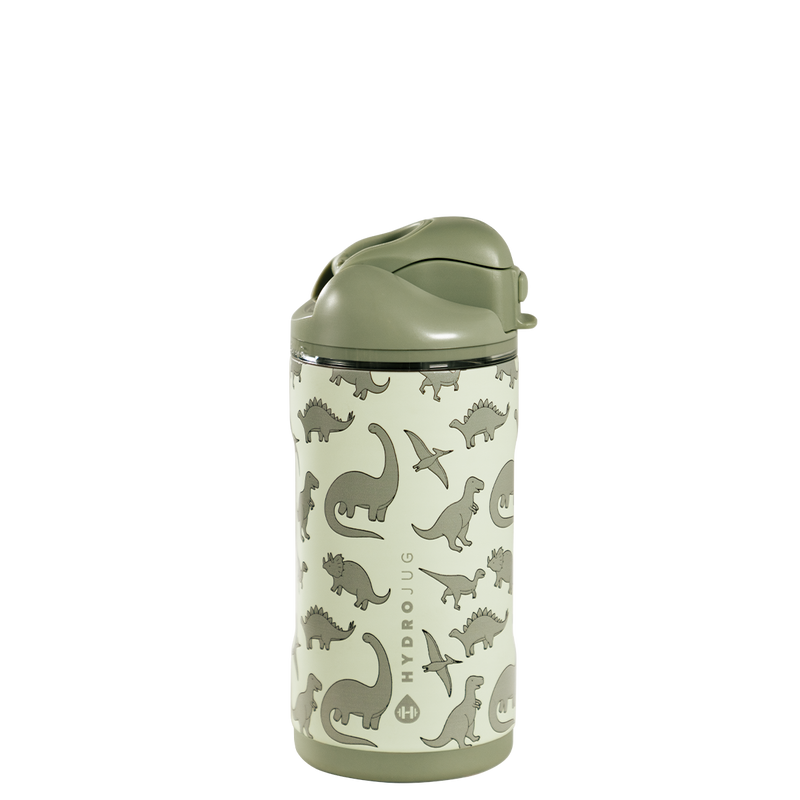 Ease2o 14oz | Leakproof 2-in-1 Kids Water Bottle with Straw &amp; Chug Spout – Dinosaur